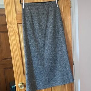 Vintage 90’s Apostrophe Gray Brown Wool Blend Fully Lined Maxi Skirt